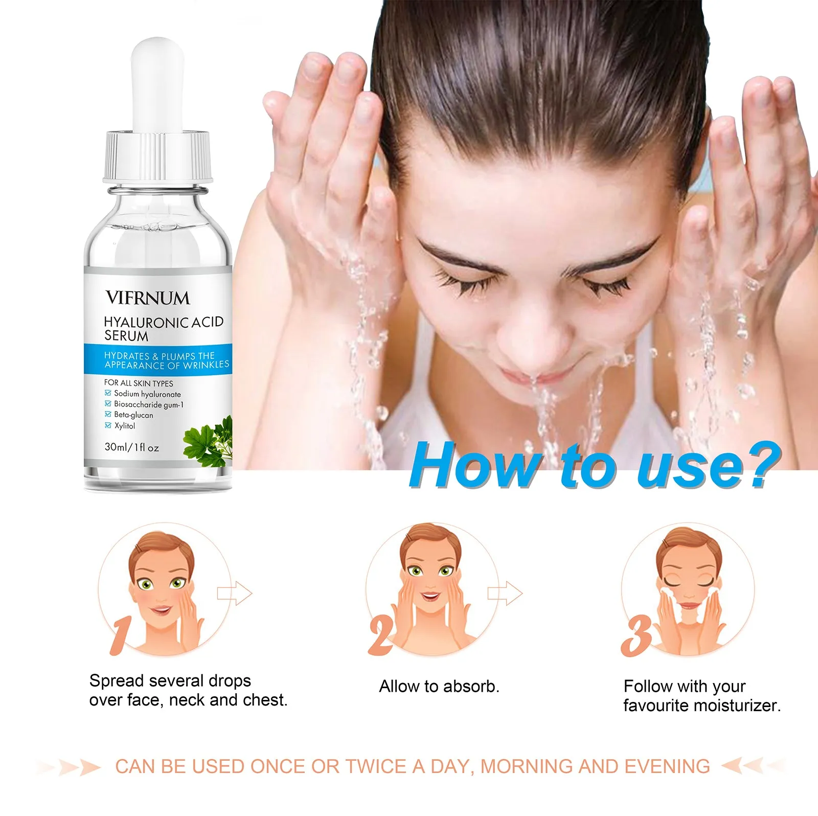 2023 Private Label Whitening & Anti-Aging Serum with Hyaluronic Acid & Vitamin C – Best Selling Face Serum