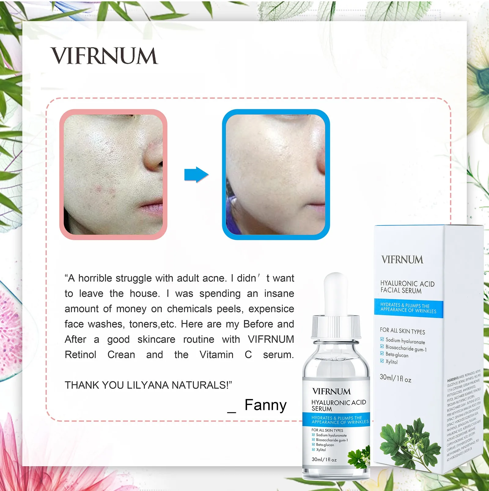 2023 Private Label Whitening & Anti-Aging Serum with Hyaluronic Acid & Vitamin C – Best Selling Face Serum