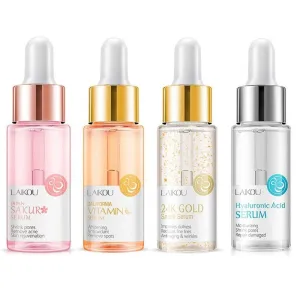 24k Gold Vitamin C Snail Face Serum Hyaluronic Acid Whitening Moisturizing Primer Anti Nourish Skin Care Hot 17ml