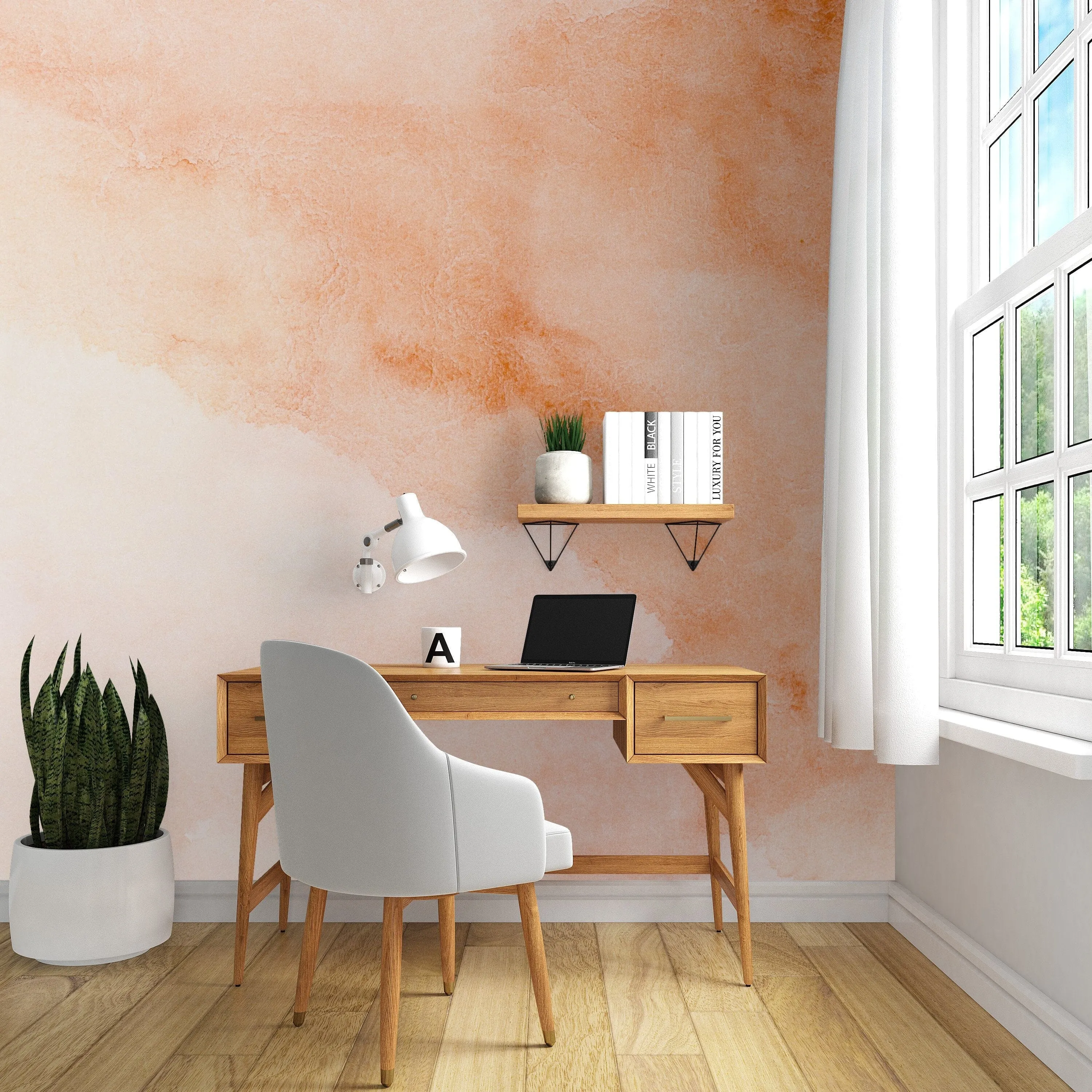 Abstract Watercolor Wallpaper - Organic Brush Strokes Wall Mural