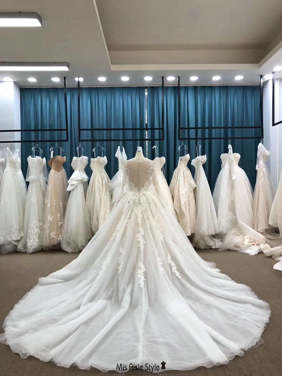 Ball Gown Long Sleeve Plus Size Wedding Dress