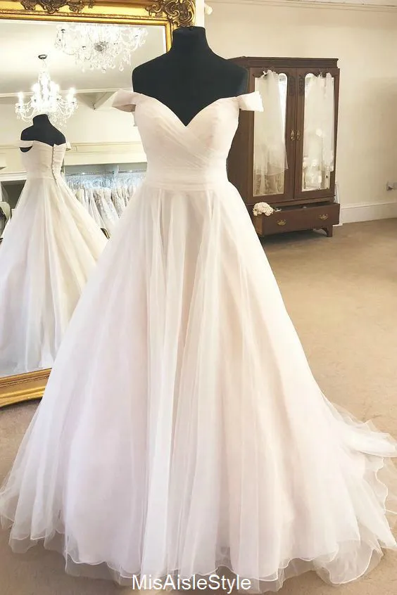 Ball Gown Off Shoulder Sleeve Wedding Dress
