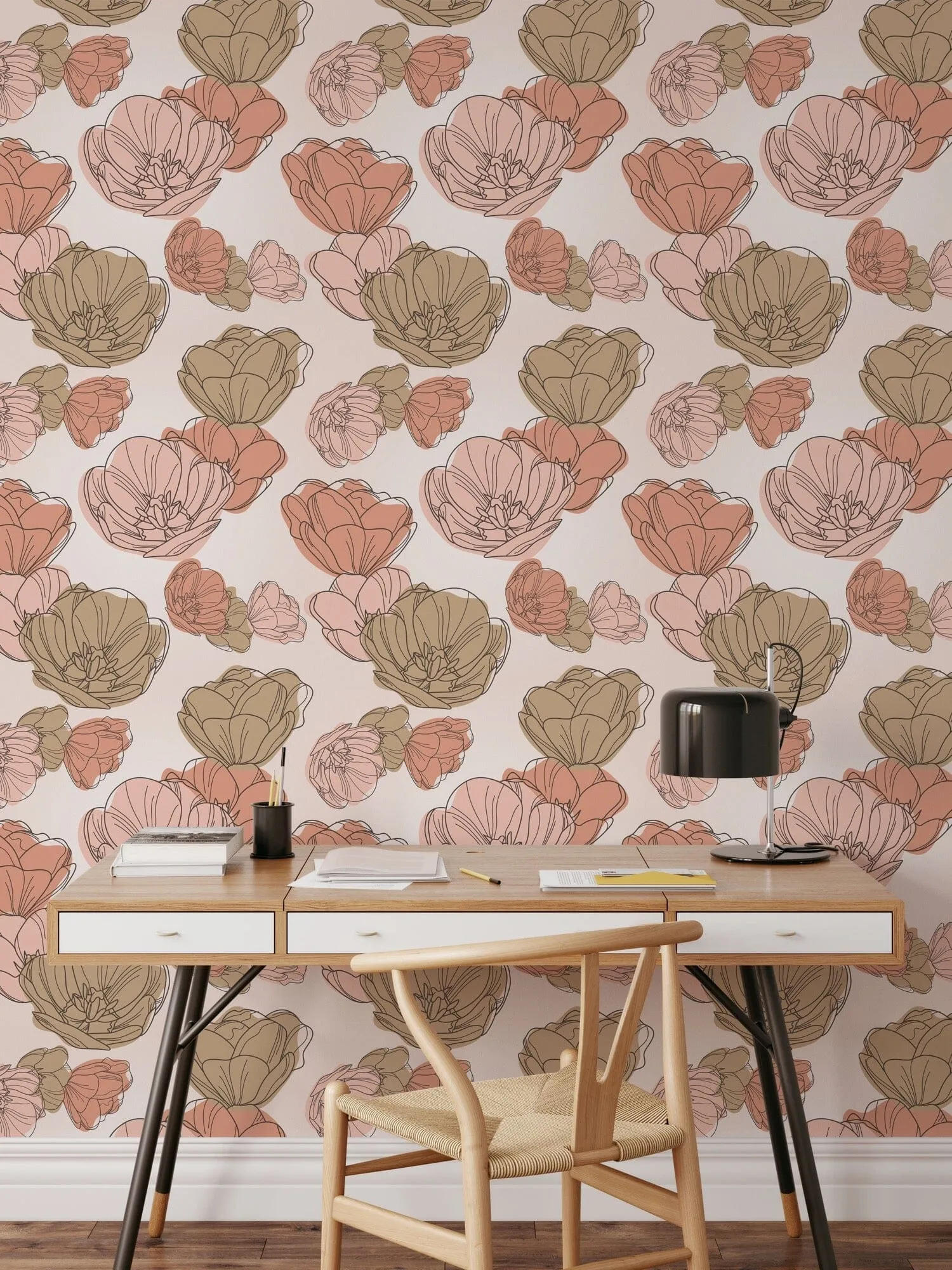 Boho Floral Pattern Peel and Stick Wallpaper