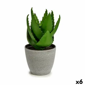 Decorative Plant Aloe Vera 15 x 23.5 x 15 Cm Grey Green Plastic 6 Units