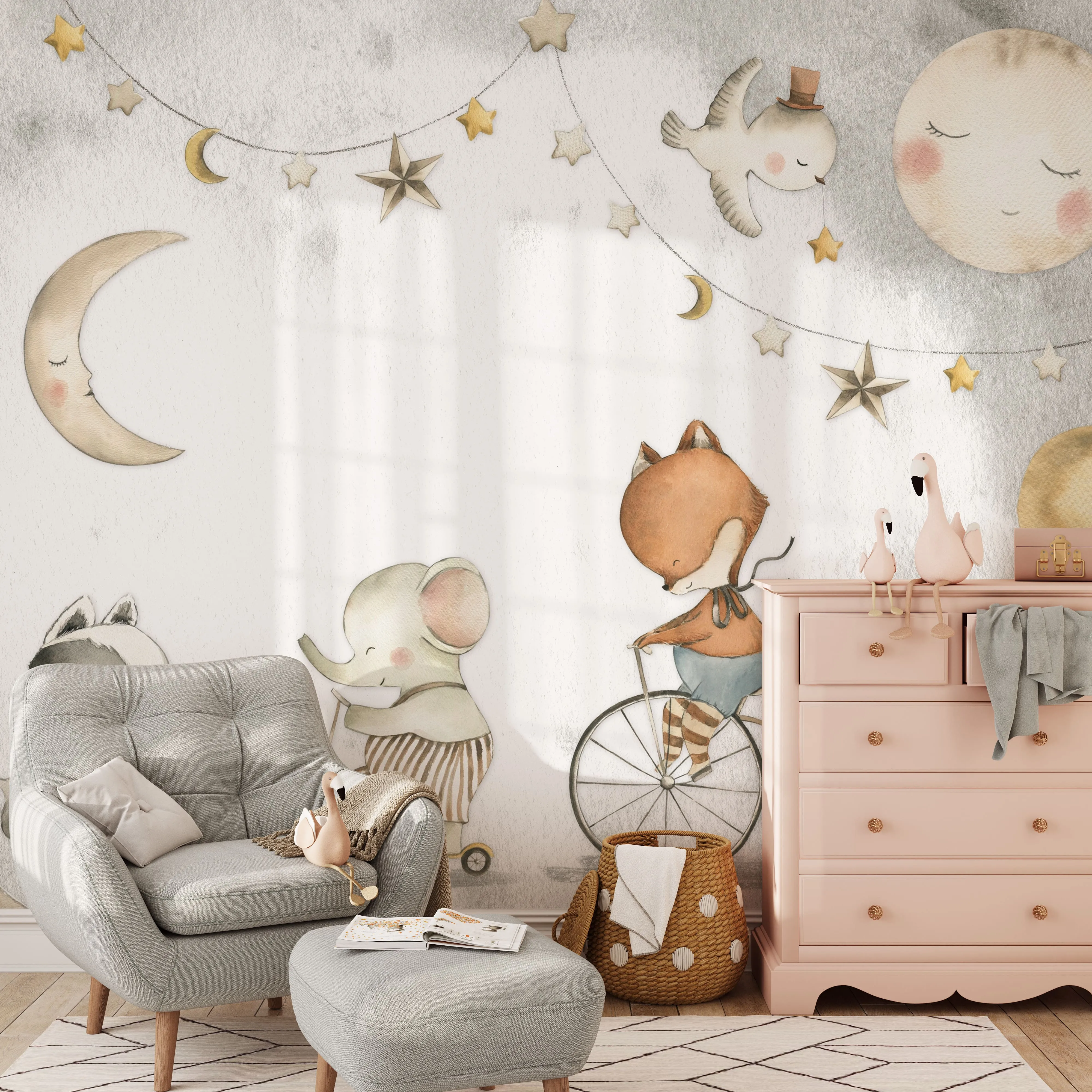 Forest Friends Wallpaper - Peel and Stick Nursery Mural
