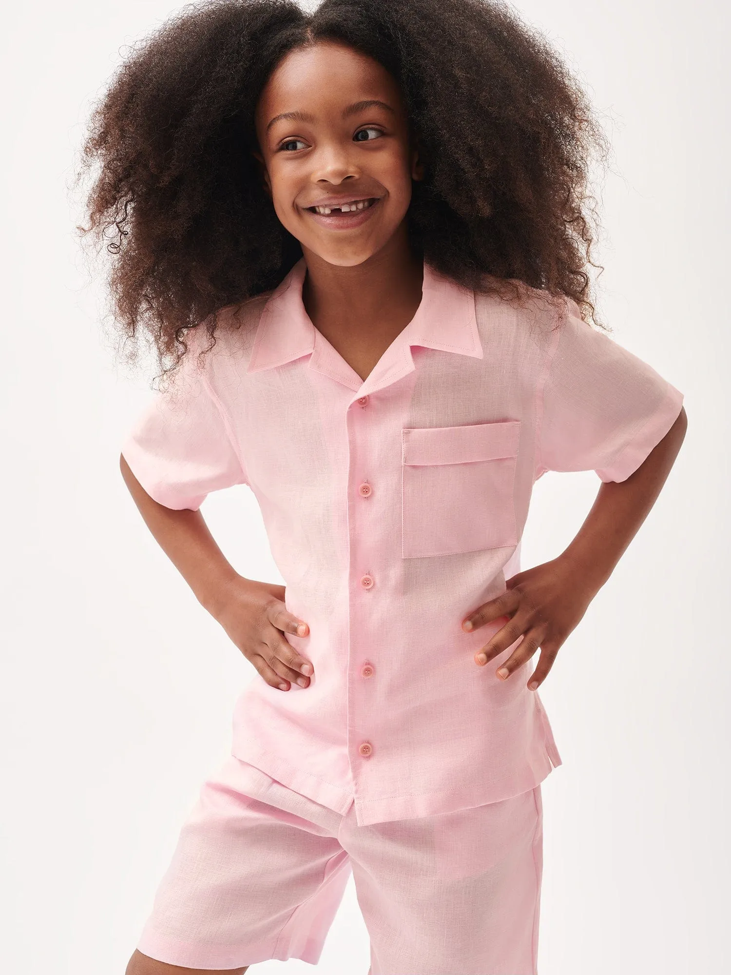 Kids' Aloe Linen Long Shortsmagnolia pink