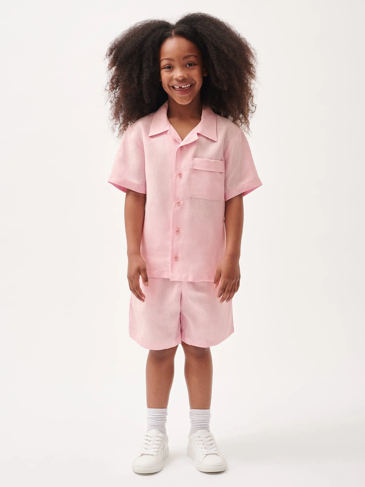 Kids' Aloe Linen Long Shortsmagnolia pink