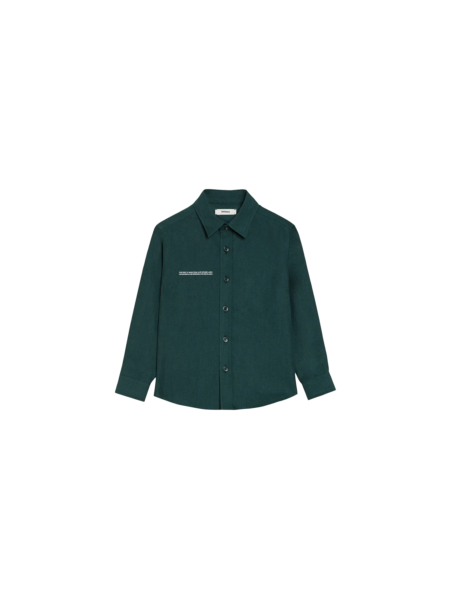 Kids Aloe Linen Long Sleeve Shirtbottle green