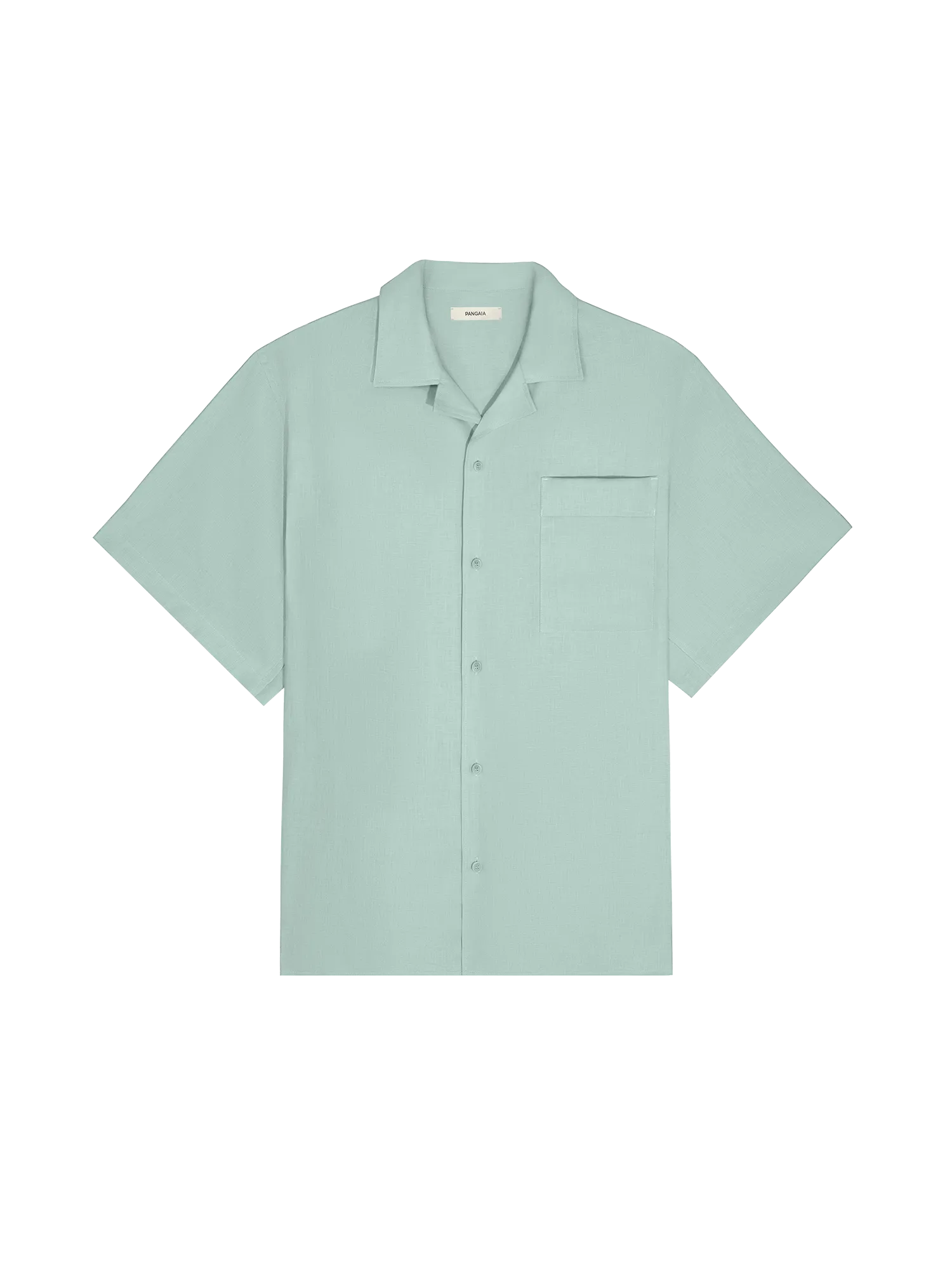 Mens Aloe Linen Camp Collar Shirteucalyptus blue
