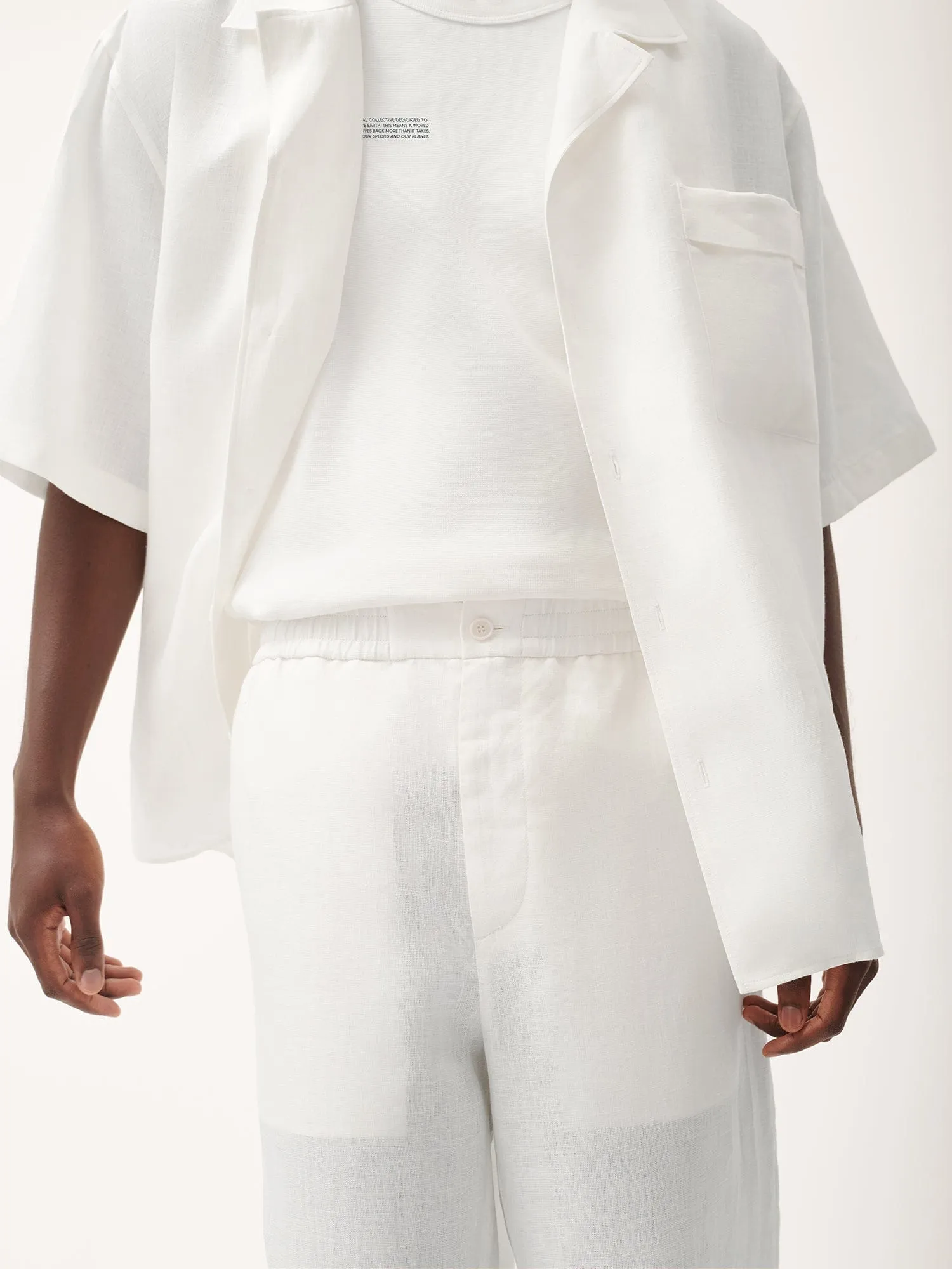 Mens Aloe Linen Trousersoff-white