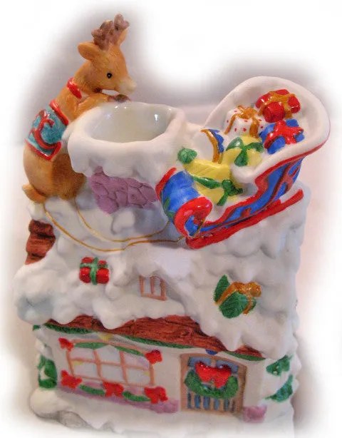 NEW AVON CHRISTMAS Holiday OIL DIFFUSER NIGHT LIGHT Porcelain Ceramic Home Decors