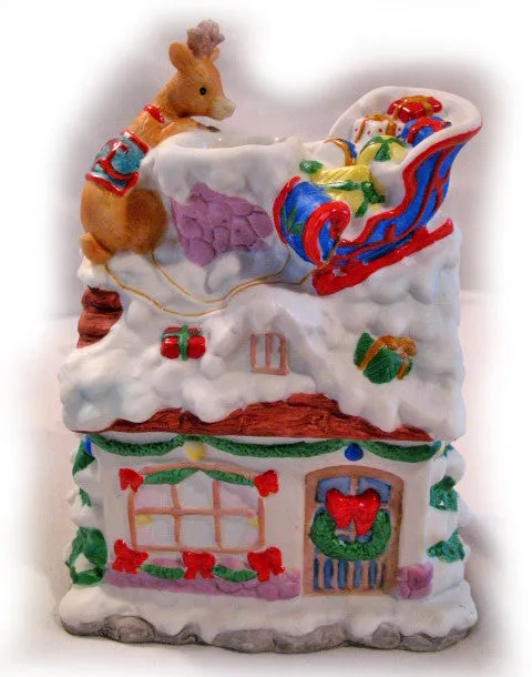 NEW AVON CHRISTMAS Holiday OIL DIFFUSER NIGHT LIGHT Porcelain Ceramic Home Decors