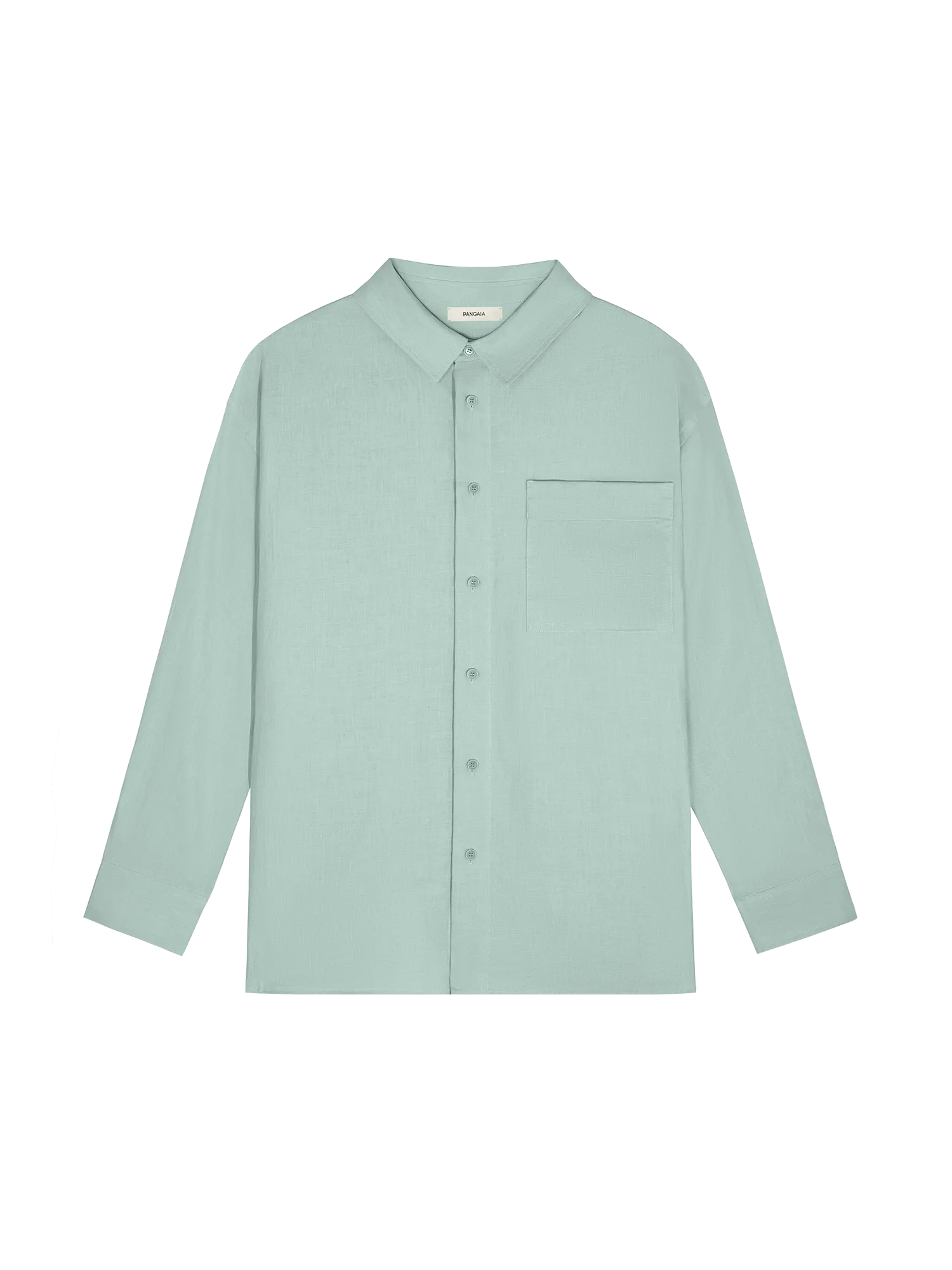 Womens Aloe Linen Collared Long Sleeve Shirteucalyptus blue
